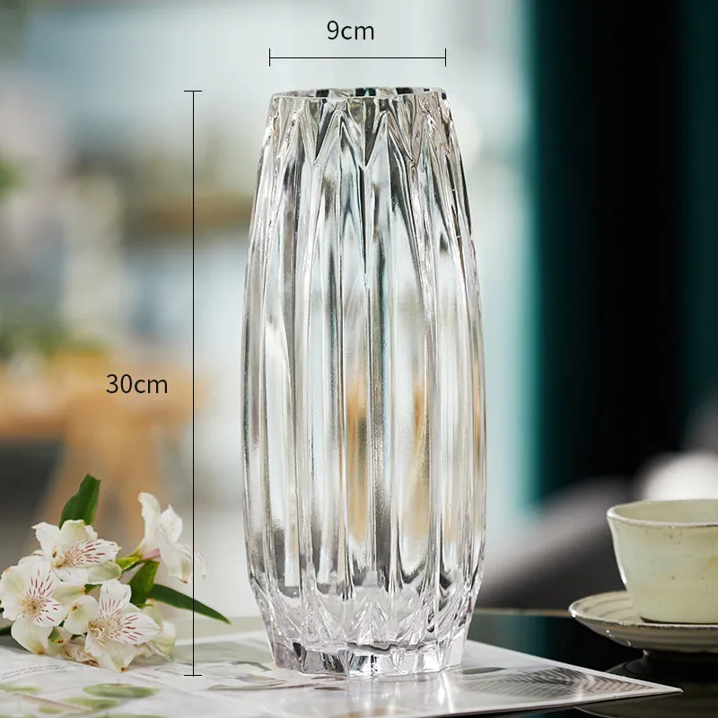 Modern Ribbed Glass Vase