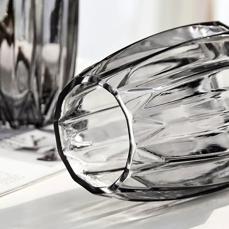 Modern Ribbed Glass Vase