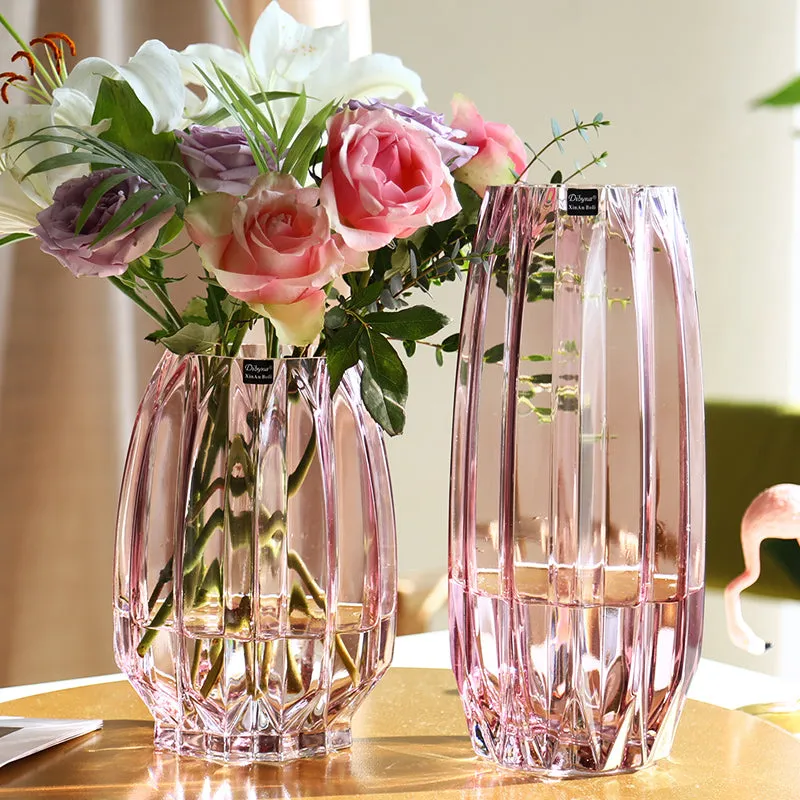 Modern Ribbed Glass Vase