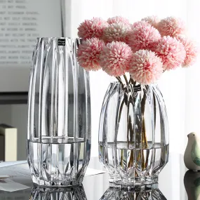 Modern Ribbed Glass Vase