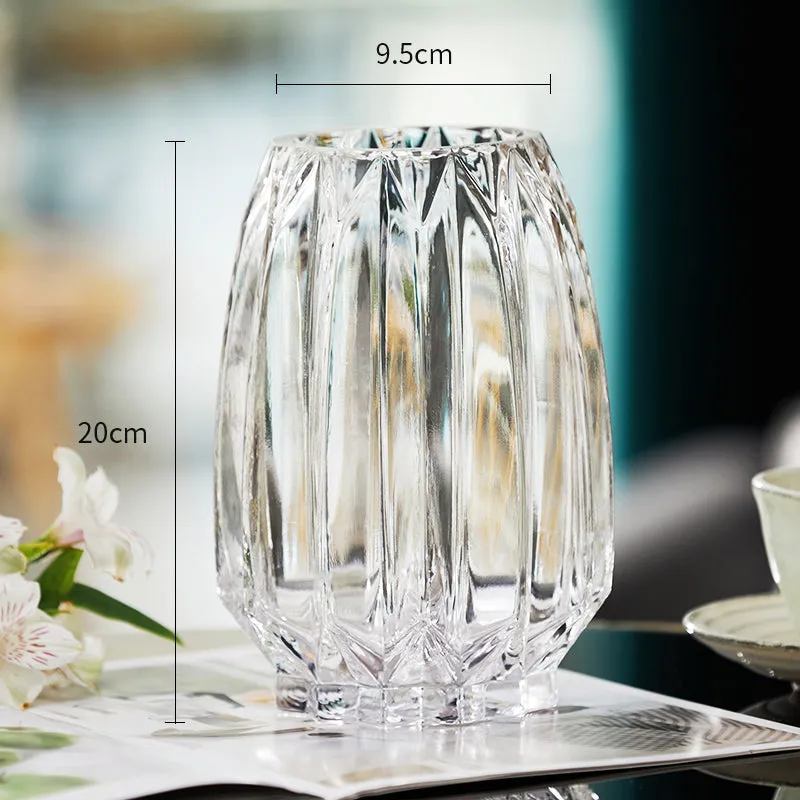 Modern Ribbed Glass Vase