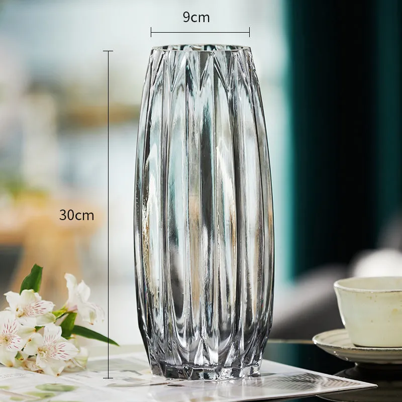 Modern Ribbed Glass Vase