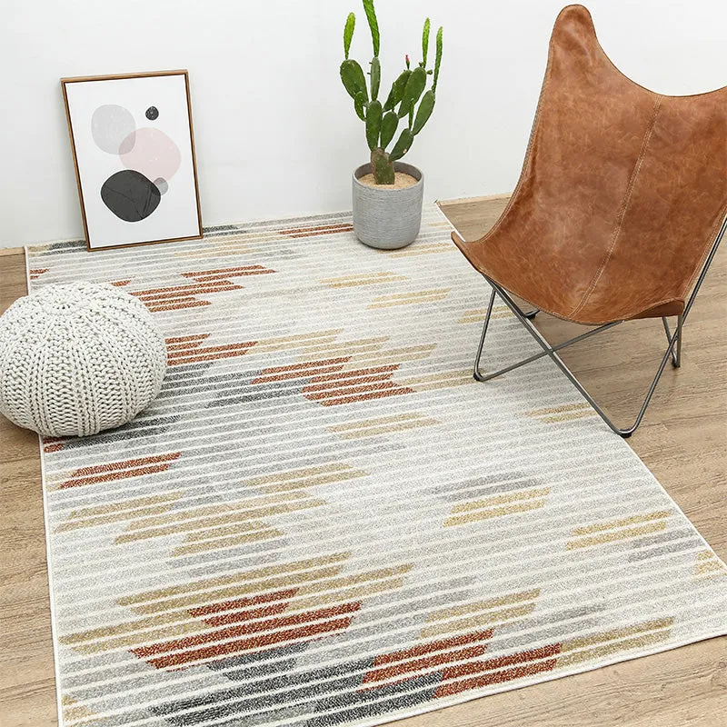 Modern Tribal Orange and Yellow Rug