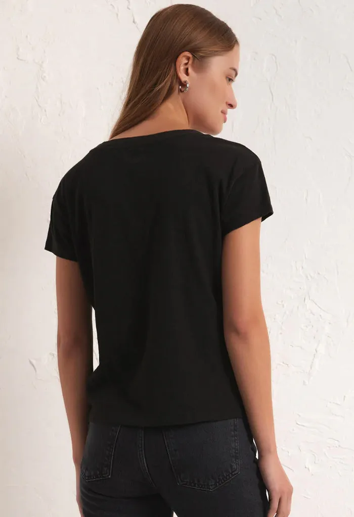 Modern V-Neck Tee-Black