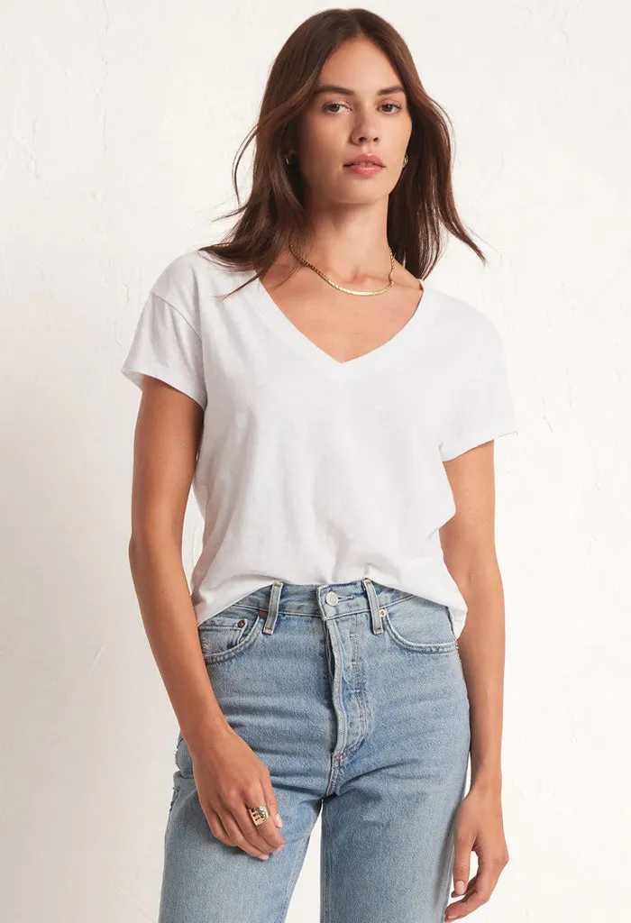 Modern V-Neck Tee-White