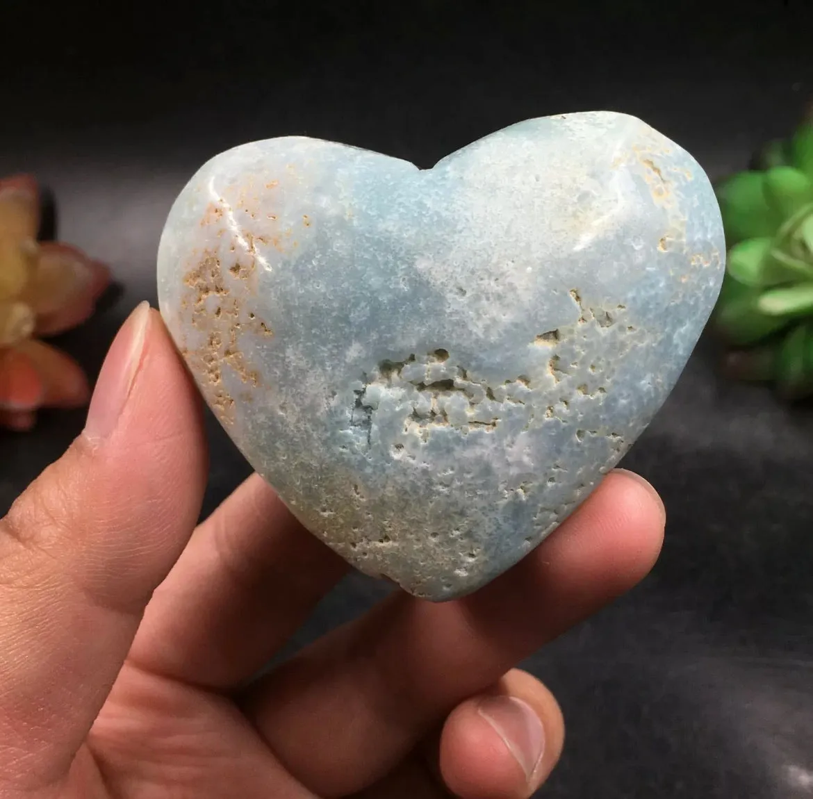 Natural Amazonite gemstone carved heart