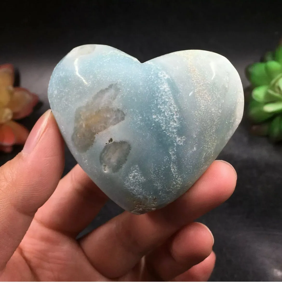 Natural Amazonite gemstone carved heart