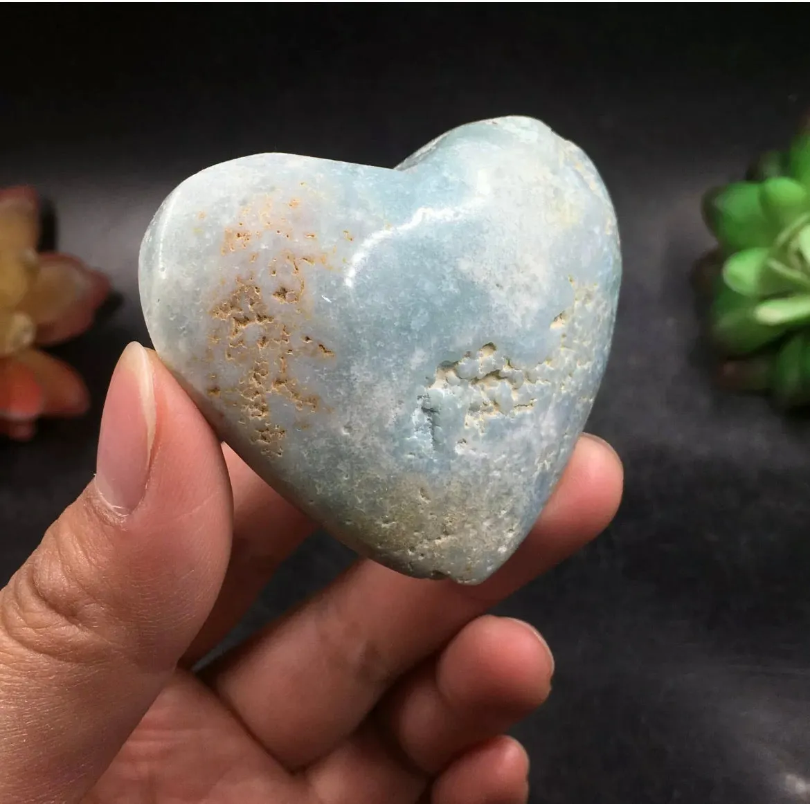 Natural Amazonite gemstone carved heart