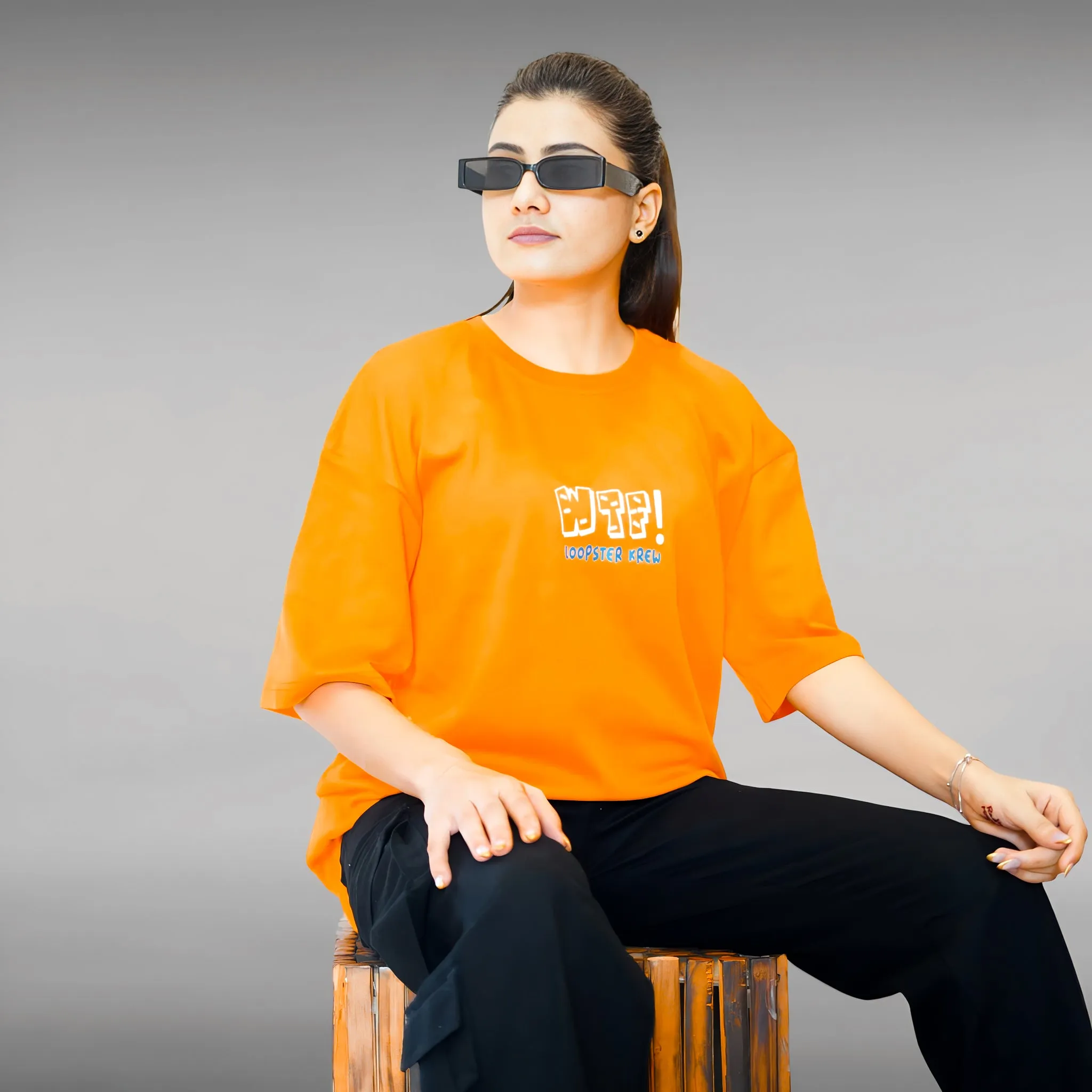 Orange Urban Krew Relaxed Fit Unisex T-shirt