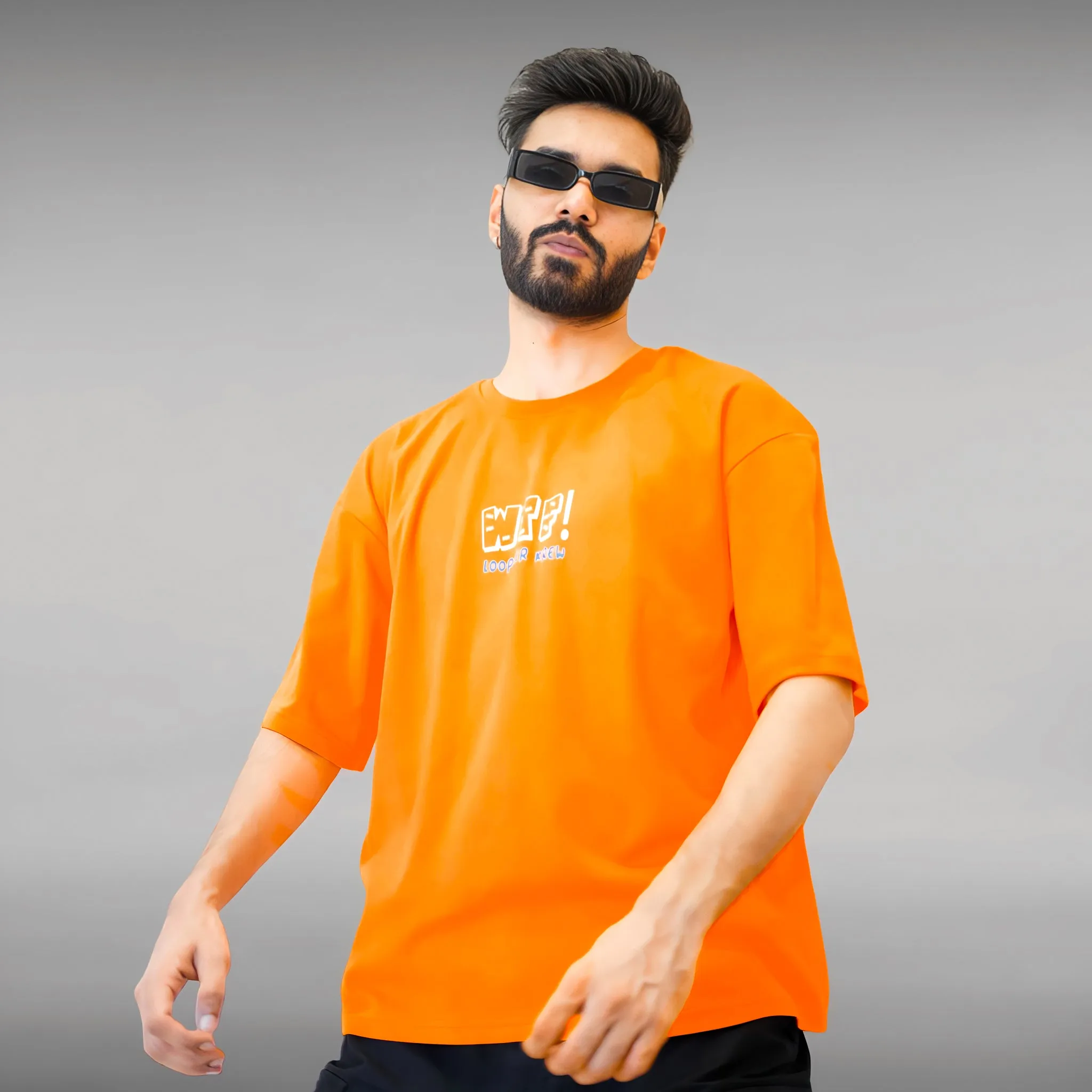 Orange Urban Krew Relaxed Fit Unisex T-shirt