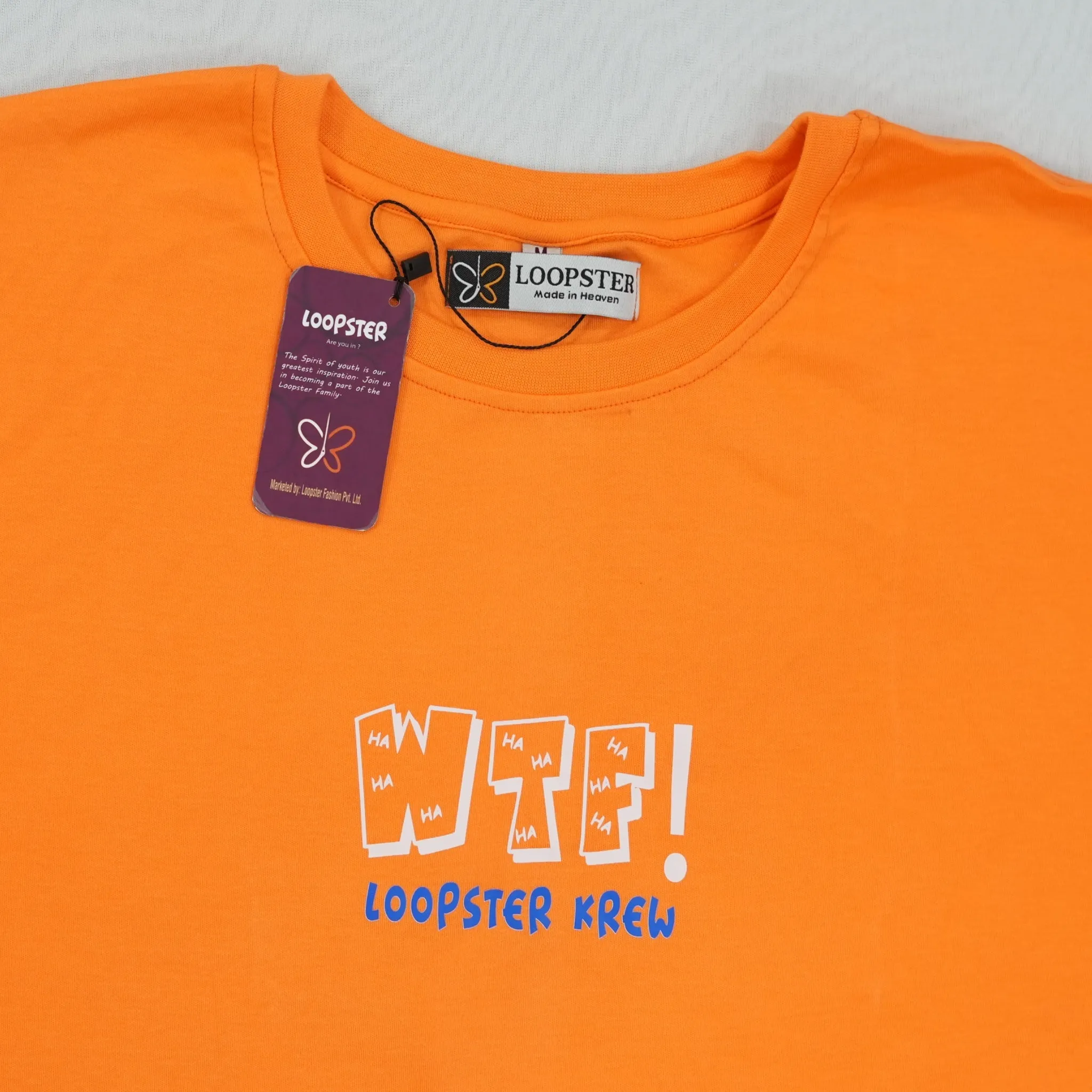 Orange Urban Krew Relaxed Fit Unisex T-shirt