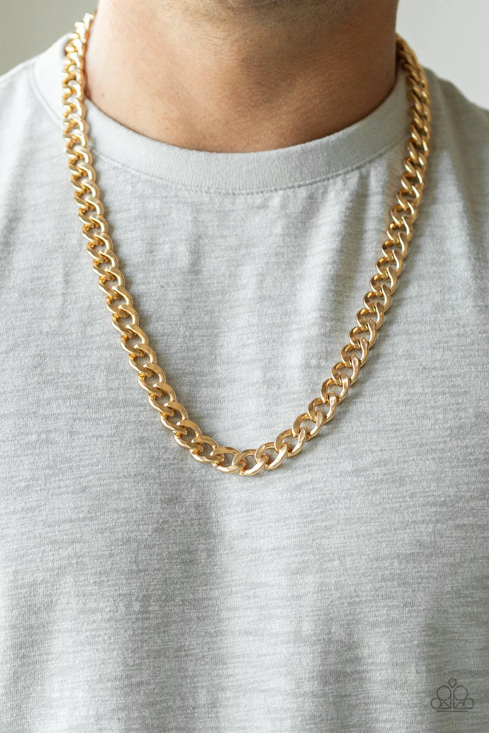 Paparazzi Accessories  - Alpha #N834 Box 9 - Gold Urban Necklace