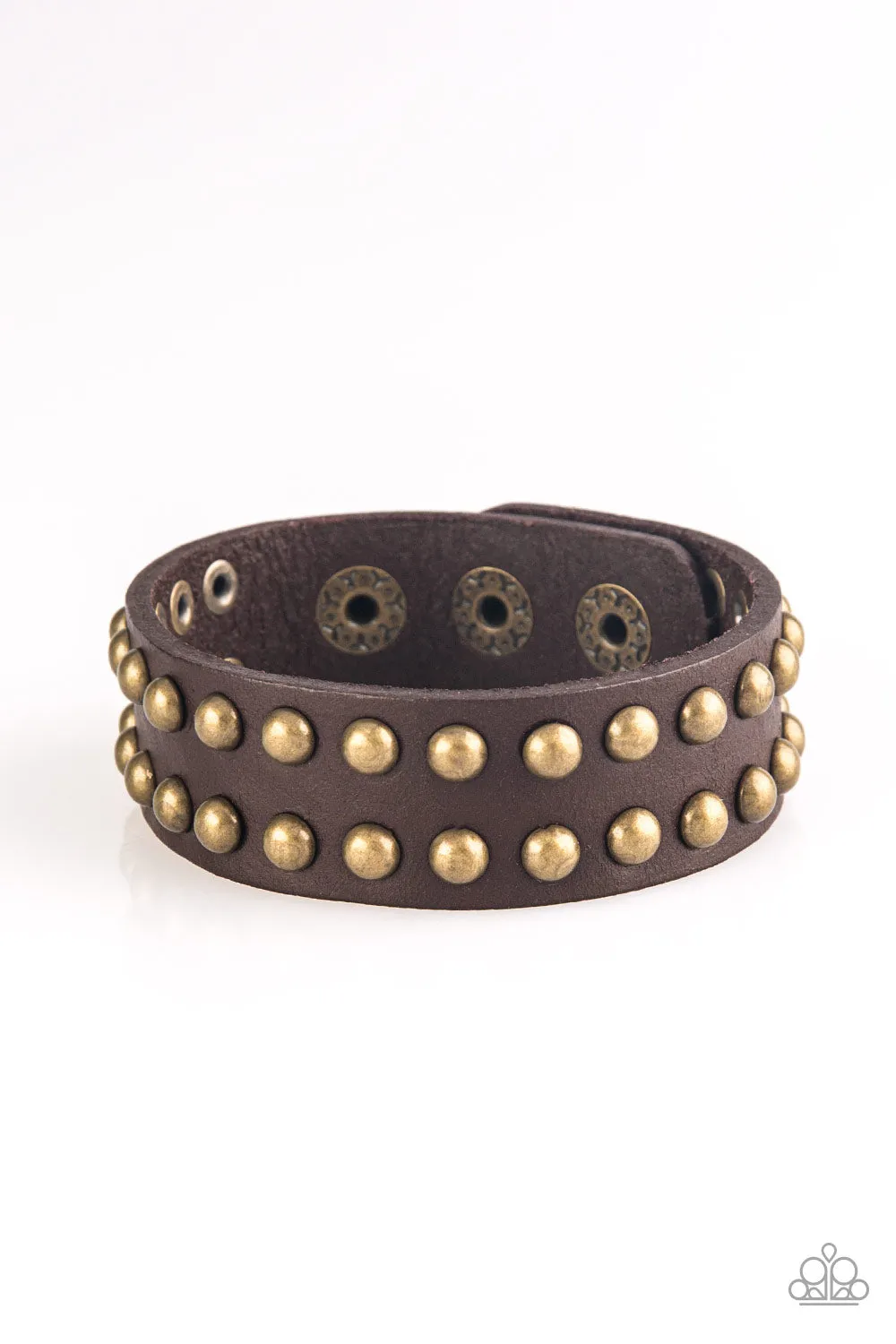 Paparazzi Accessories - Biker Bold #B357 Case 6 - Brown Urban Bracelet