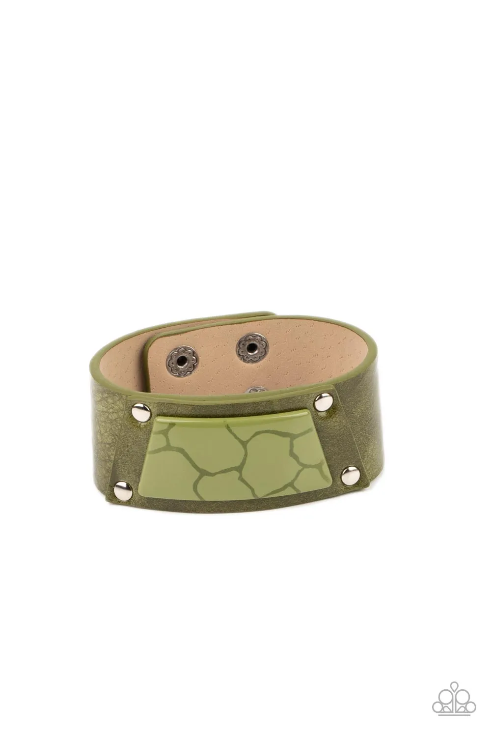 Paparazzi Geo Glamper - Green Urban Bracelet