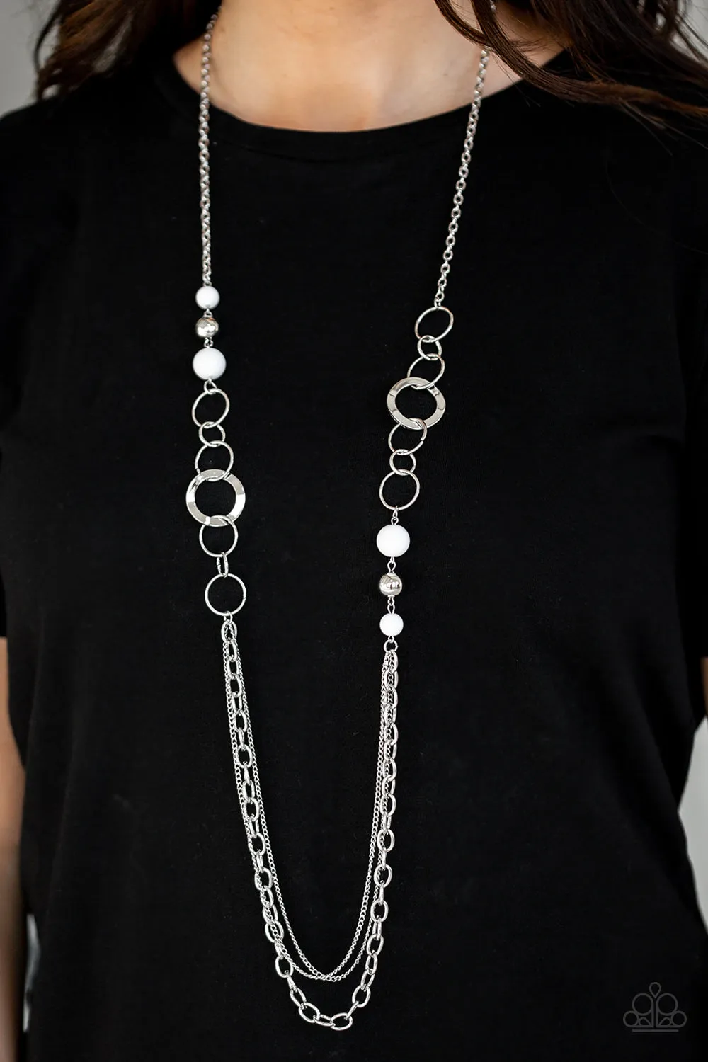 Paparazzi Modern Motley - White Necklace