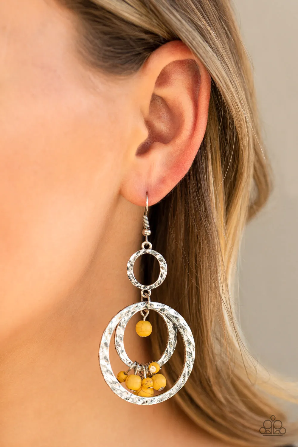 Paparazzi Rio Rustic - Yellow Earrings