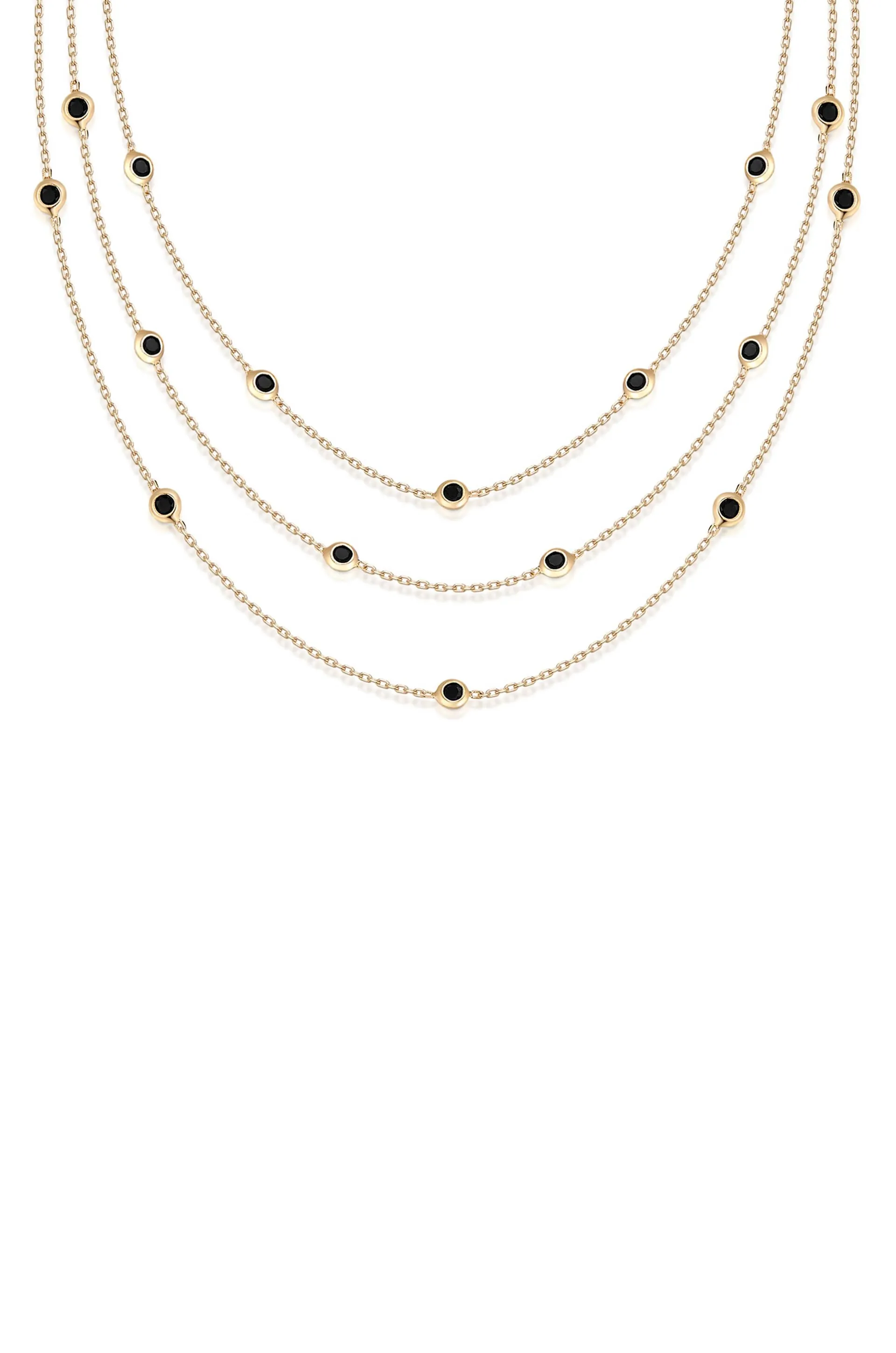 Perfect Crystal Dotted Layered Necklace