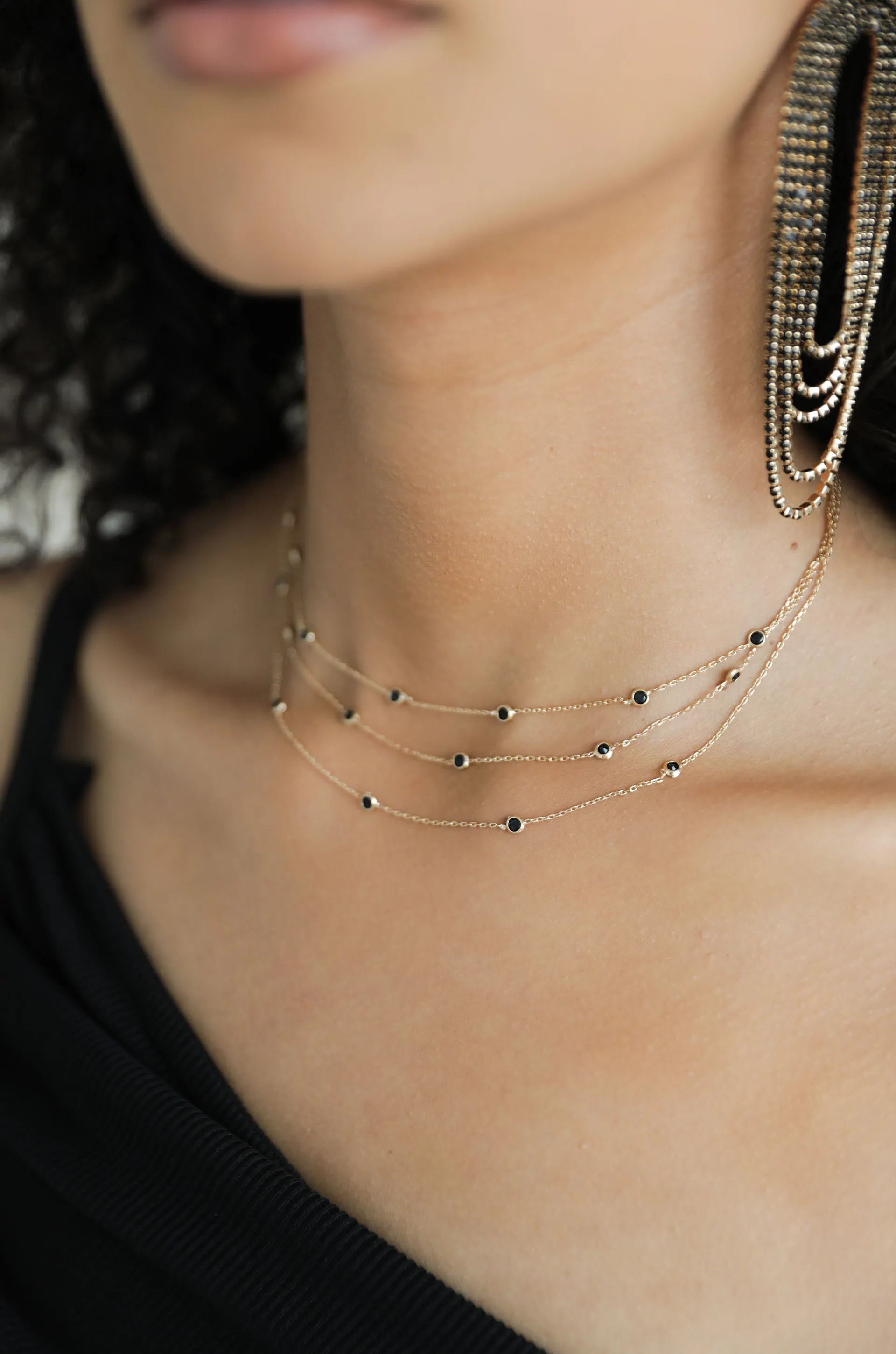 Perfect Crystal Dotted Layered Necklace