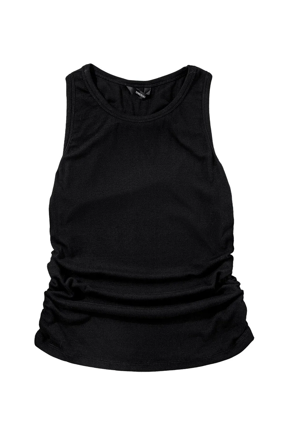 Plain Ruched Side Slim Tank Top