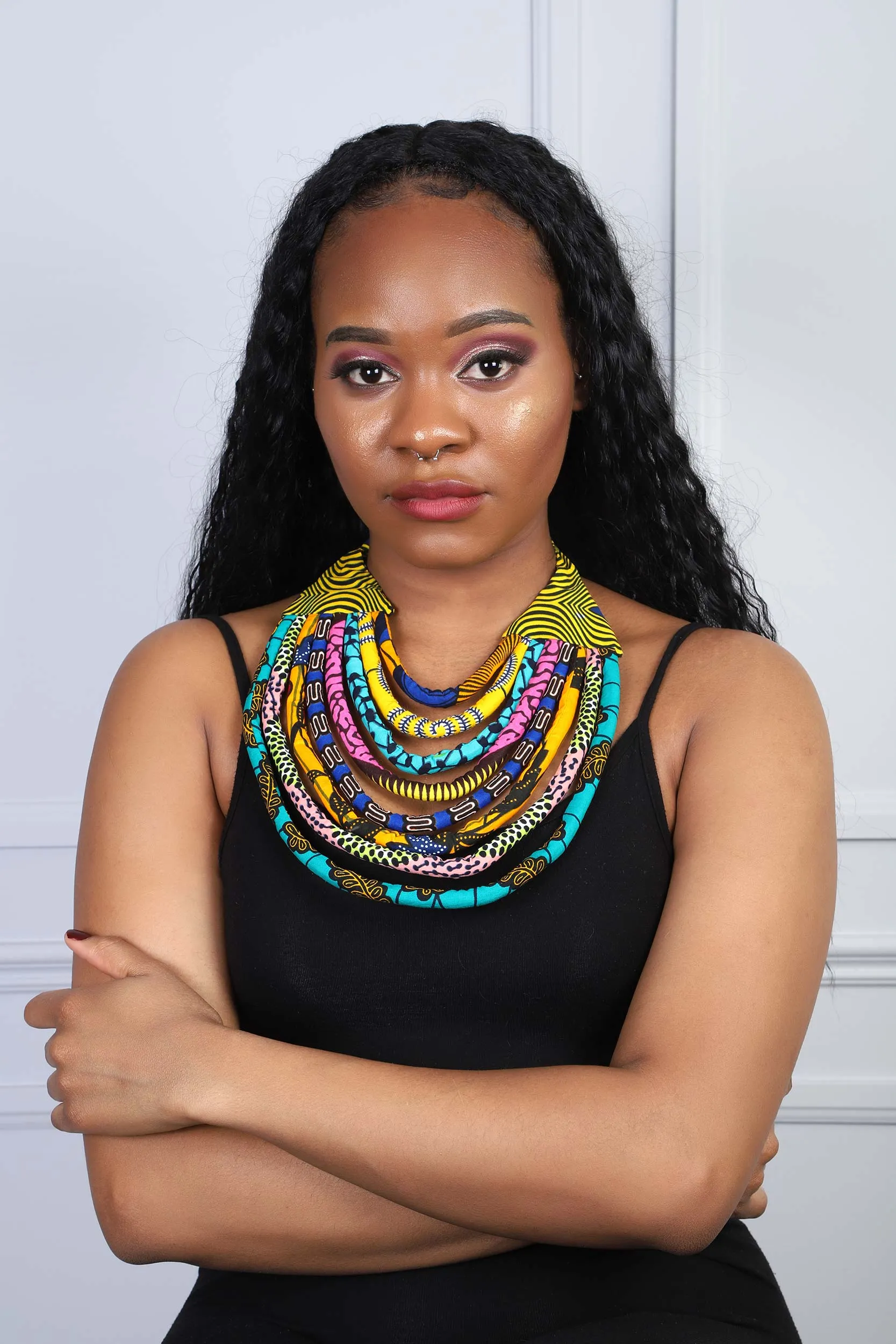 PRECIEUSE African Print Layered Necklace