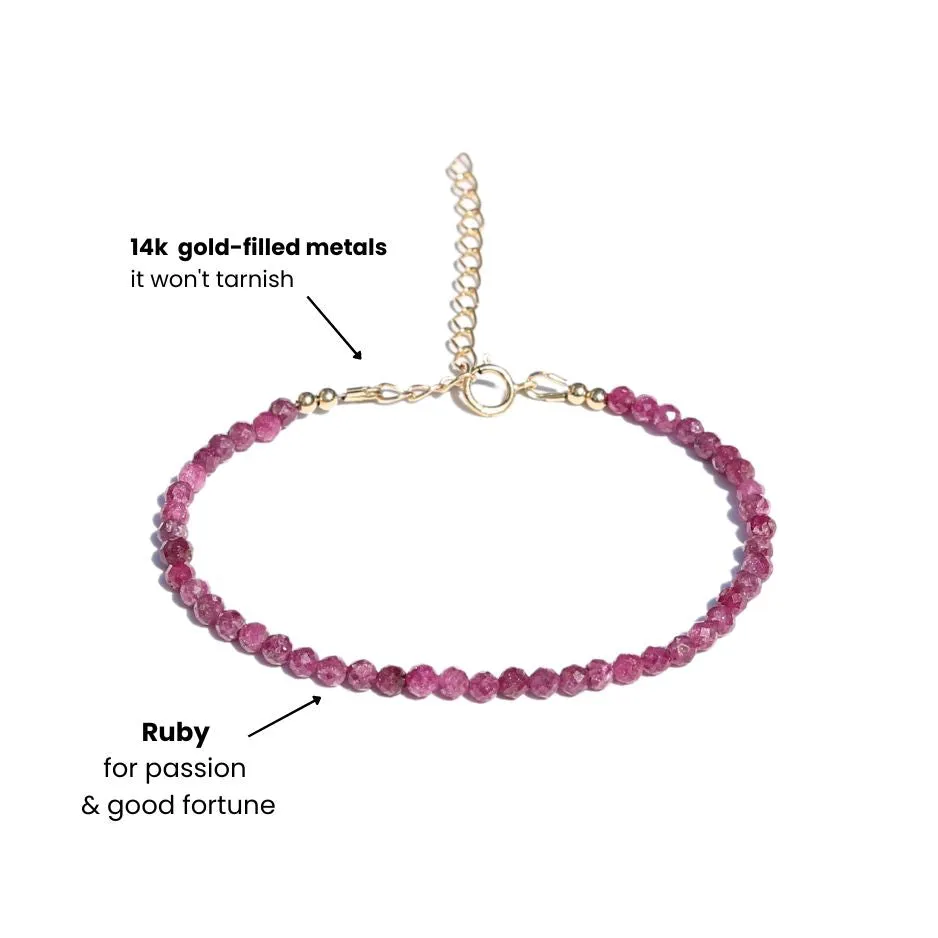 Raw Ruby Delicate Bracelet