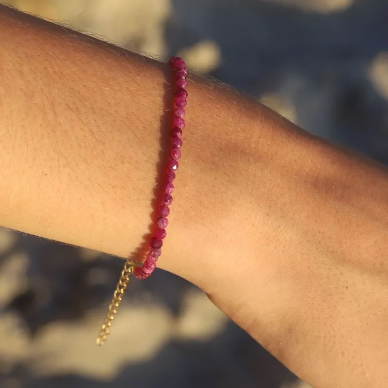 Raw Ruby Delicate Bracelet