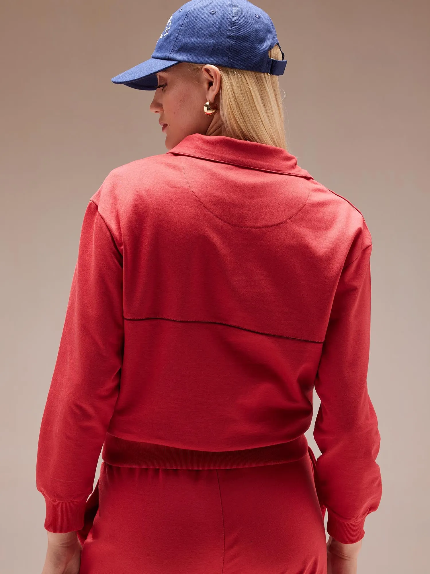 Red Urban Q-zip Sweatshirt