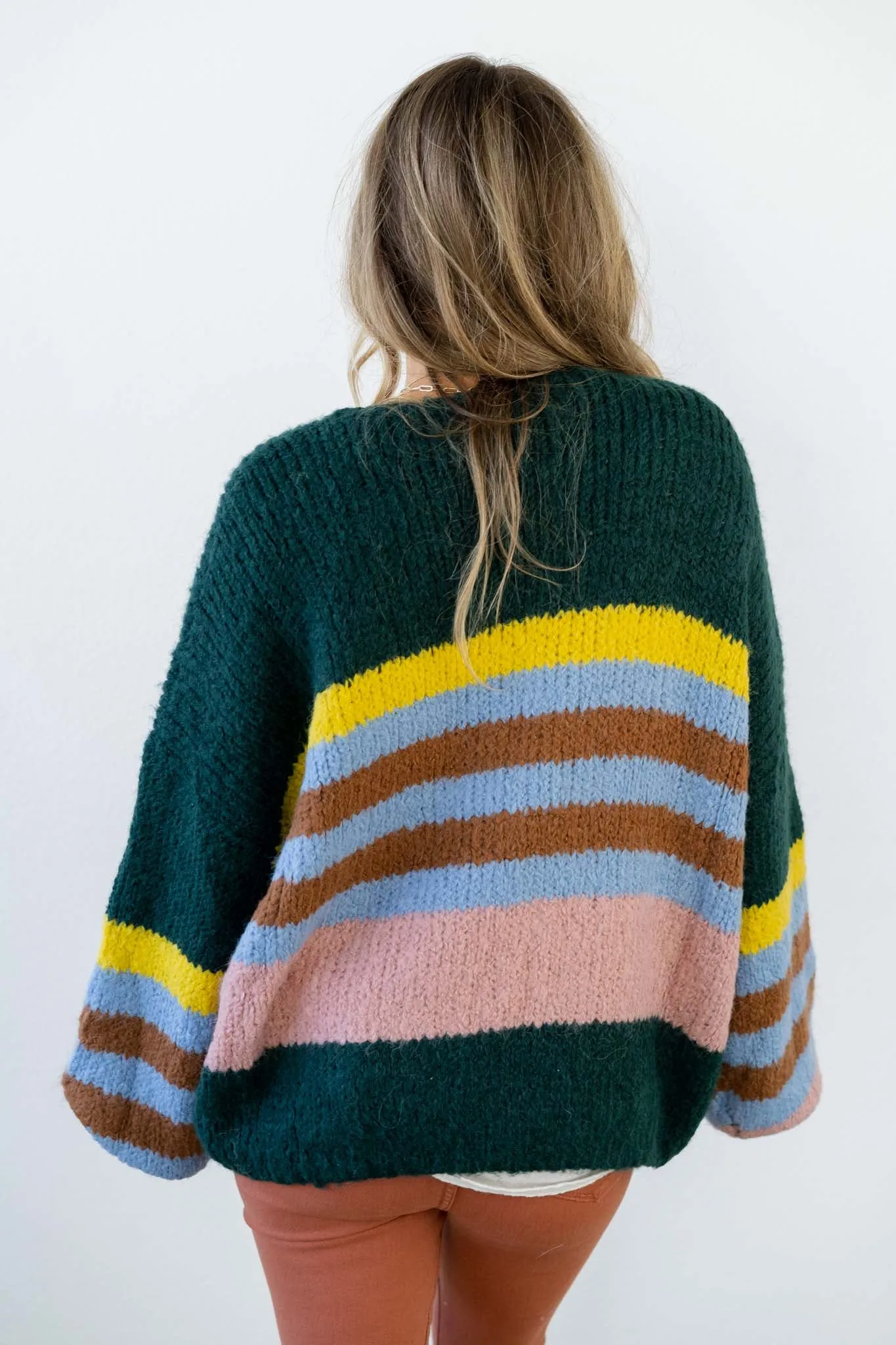 Retro Babe Striped Cardigan - Multi