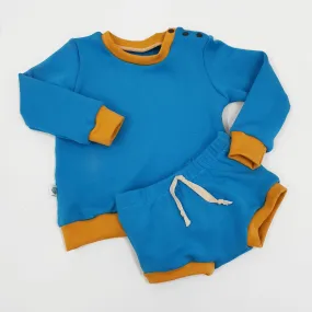 RETRO Colourblok Blue Sweatshirt