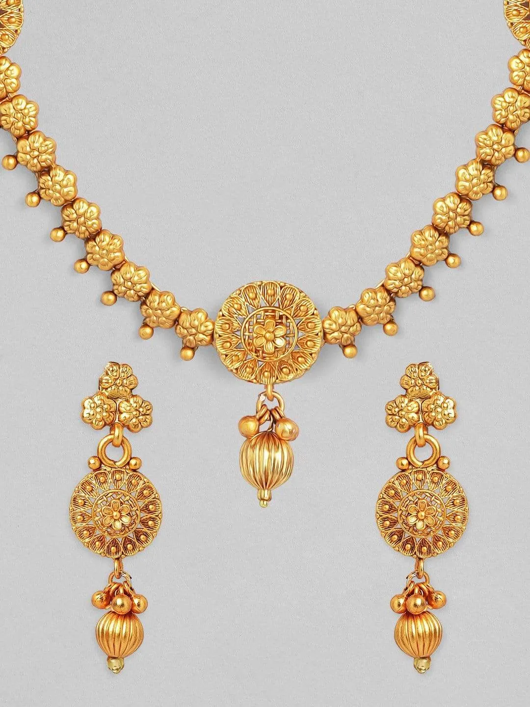 Rubans 24K Gold Plated Handcrafted Delicate Classic Necklace Set