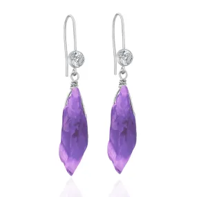 Rustic Amethyst Earrings to Help Make Good Decisions