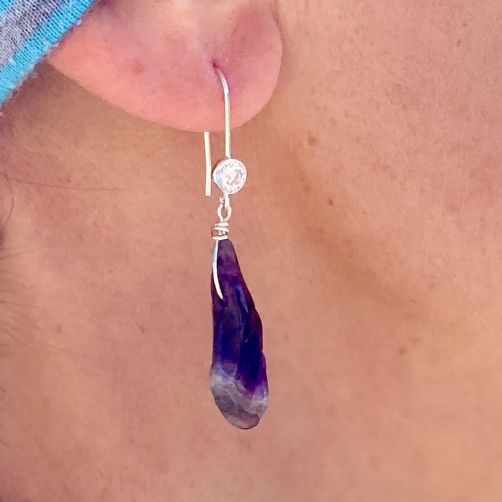 Rustic Amethyst Earrings to Help Make Good Decisions