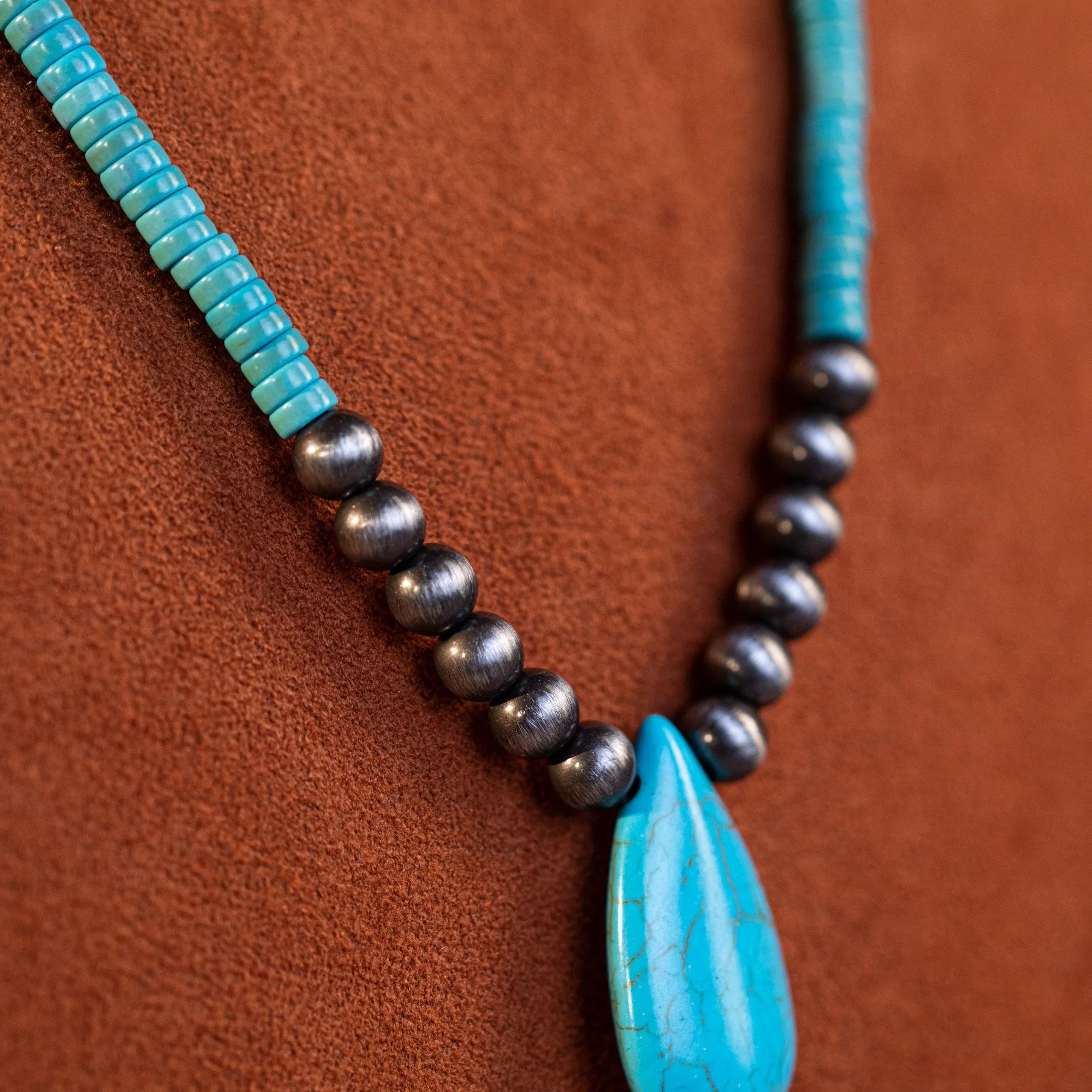 Rustic Couture's  Beaded Tear Drop  Pendant Necklace