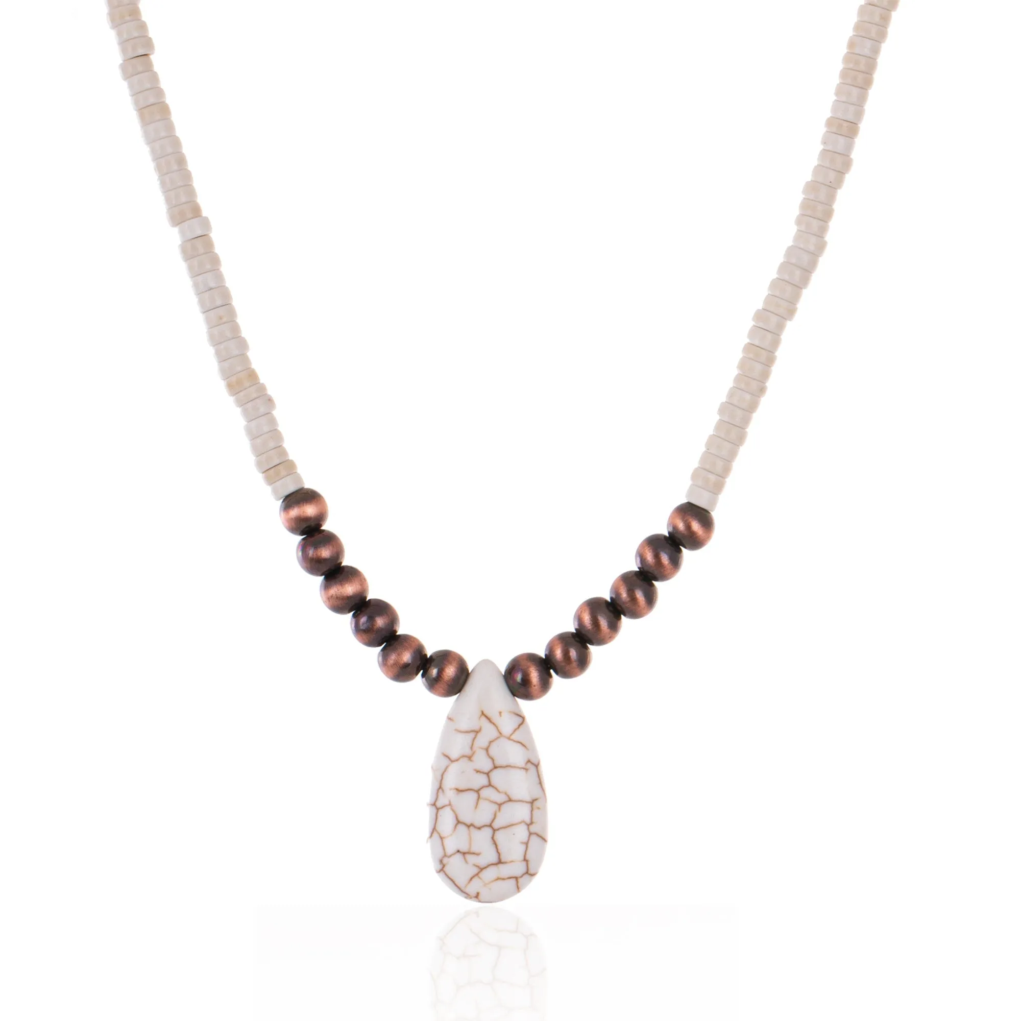 Rustic Couture's  Beaded Tear Drop  Pendant Necklace