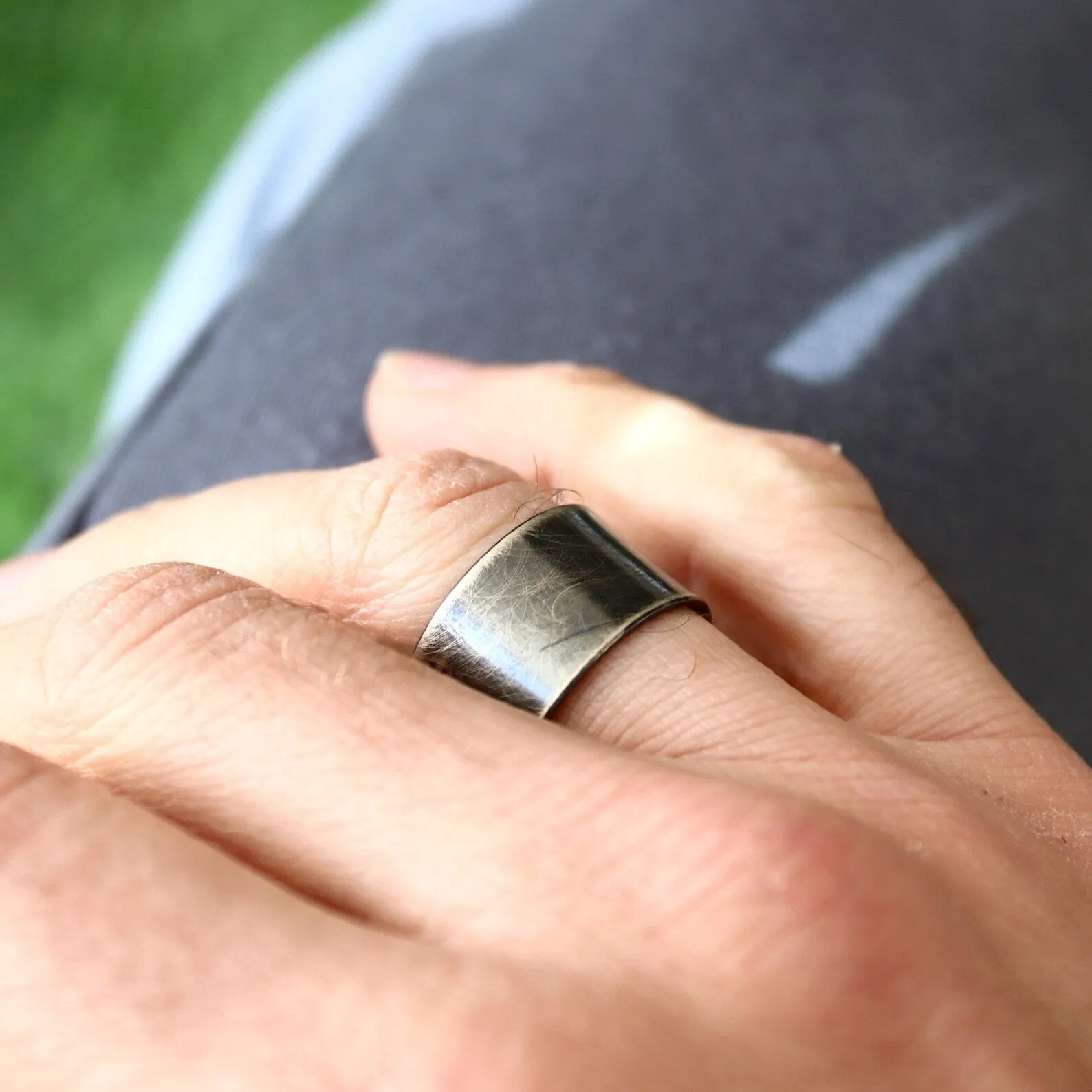 Rustic Mens Band - Brushed Matte Ring