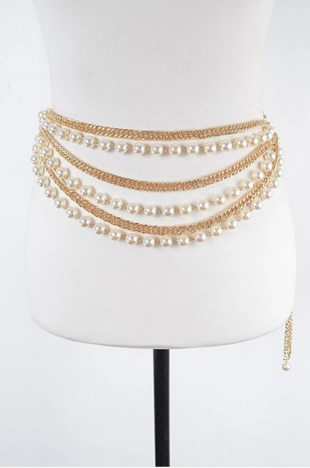 Silver Layered Chain Belt