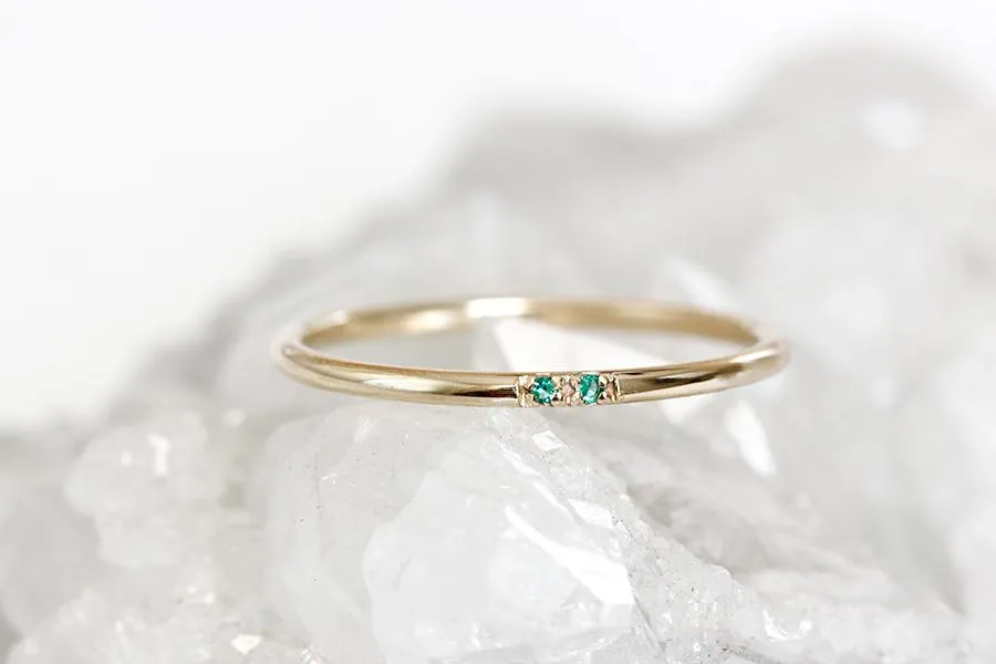 Slim Stacking Emerald Ring