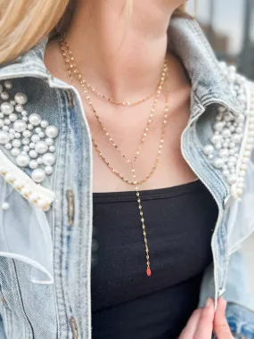 Sparkling Teardrops Layered Necklace