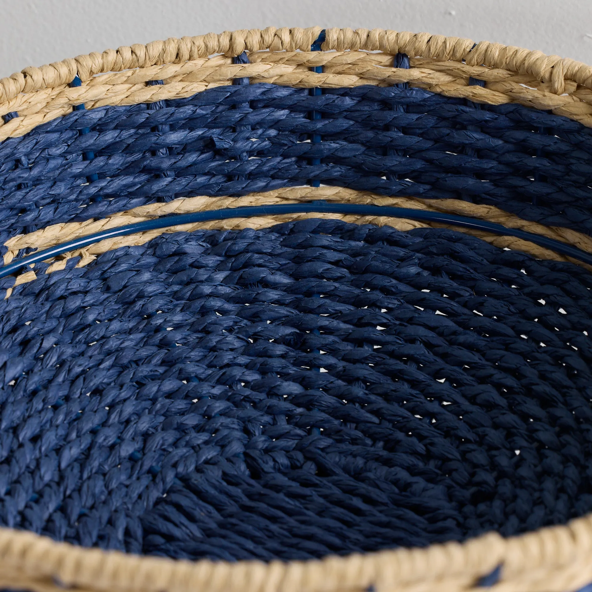 Stripey Fruit Basket - Blue/Natural