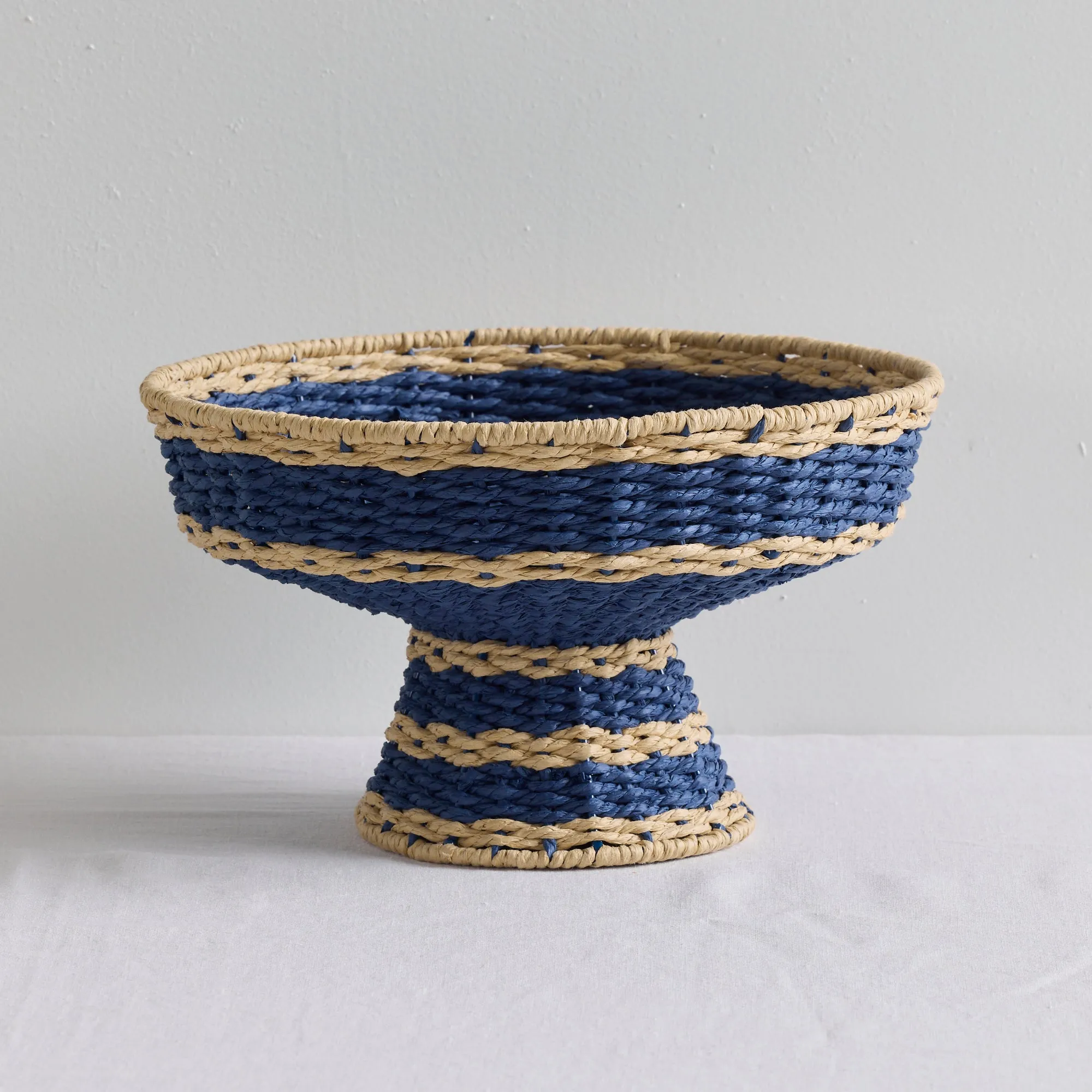 Stripey Fruit Basket - Blue/Natural