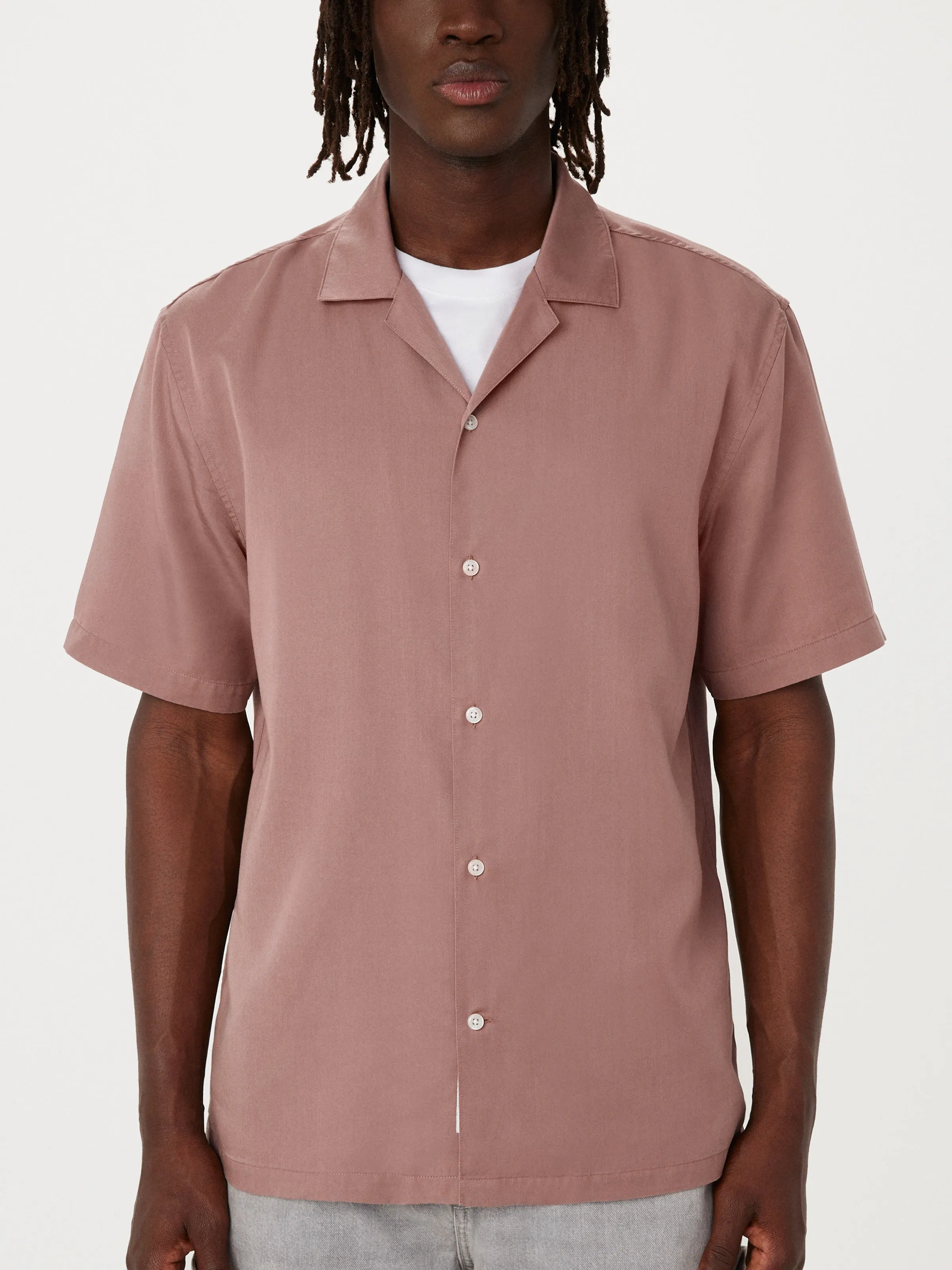 The Fluid Camp Collar Shirt in Twilight Mauve