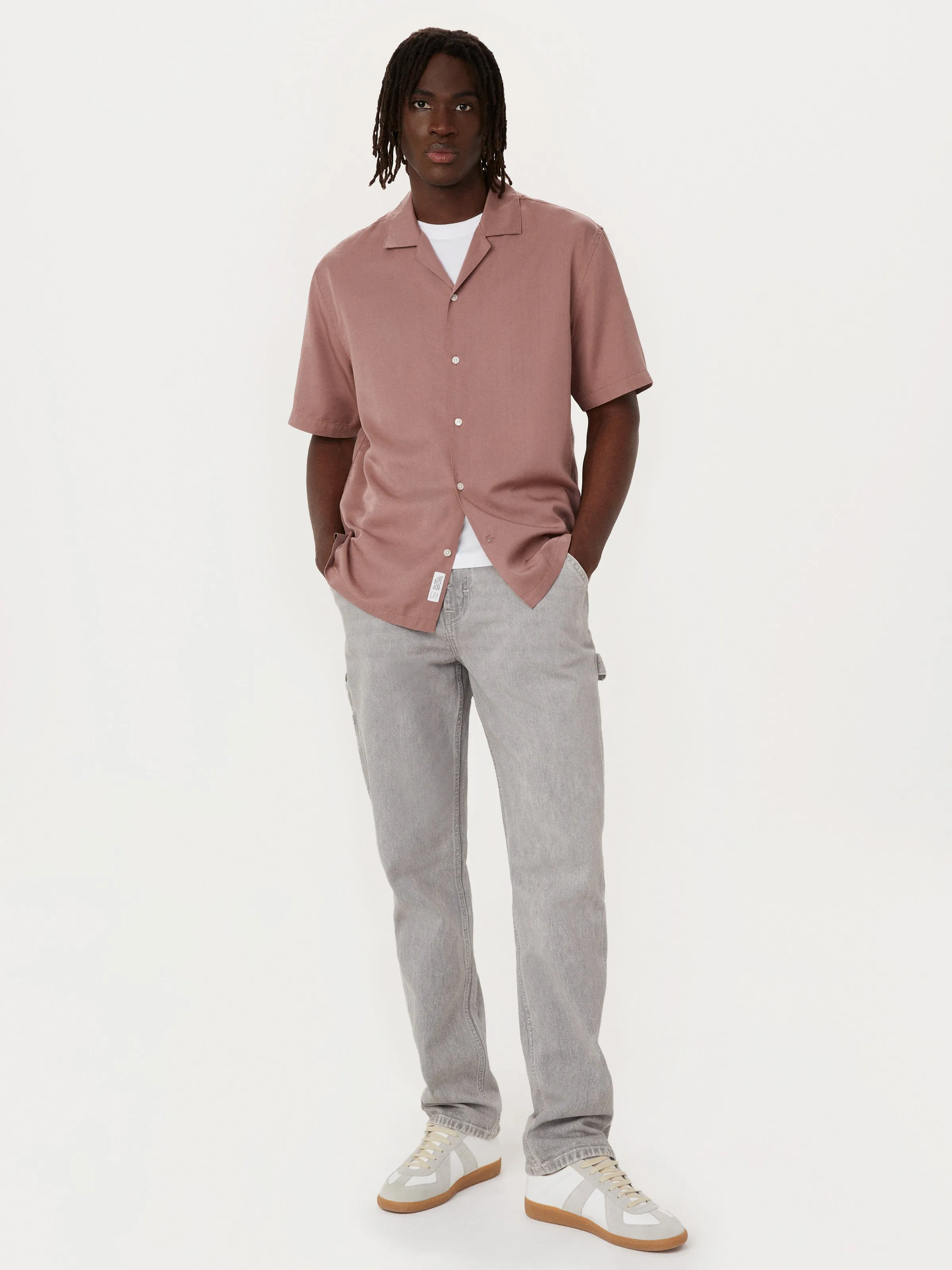 The Fluid Camp Collar Shirt in Twilight Mauve