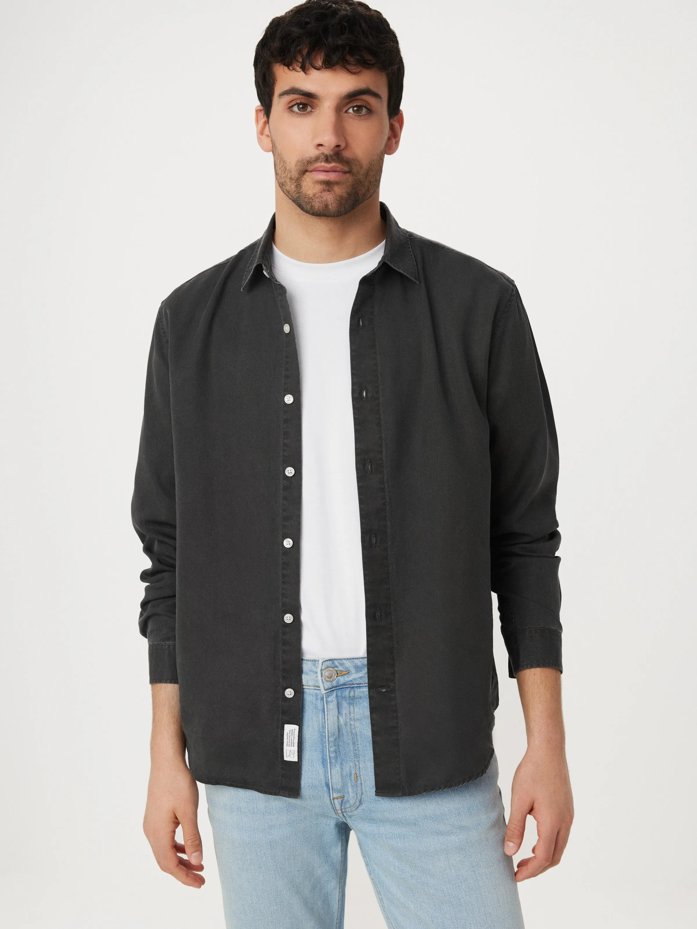 The Fluid Dress Shirt in Washed Black