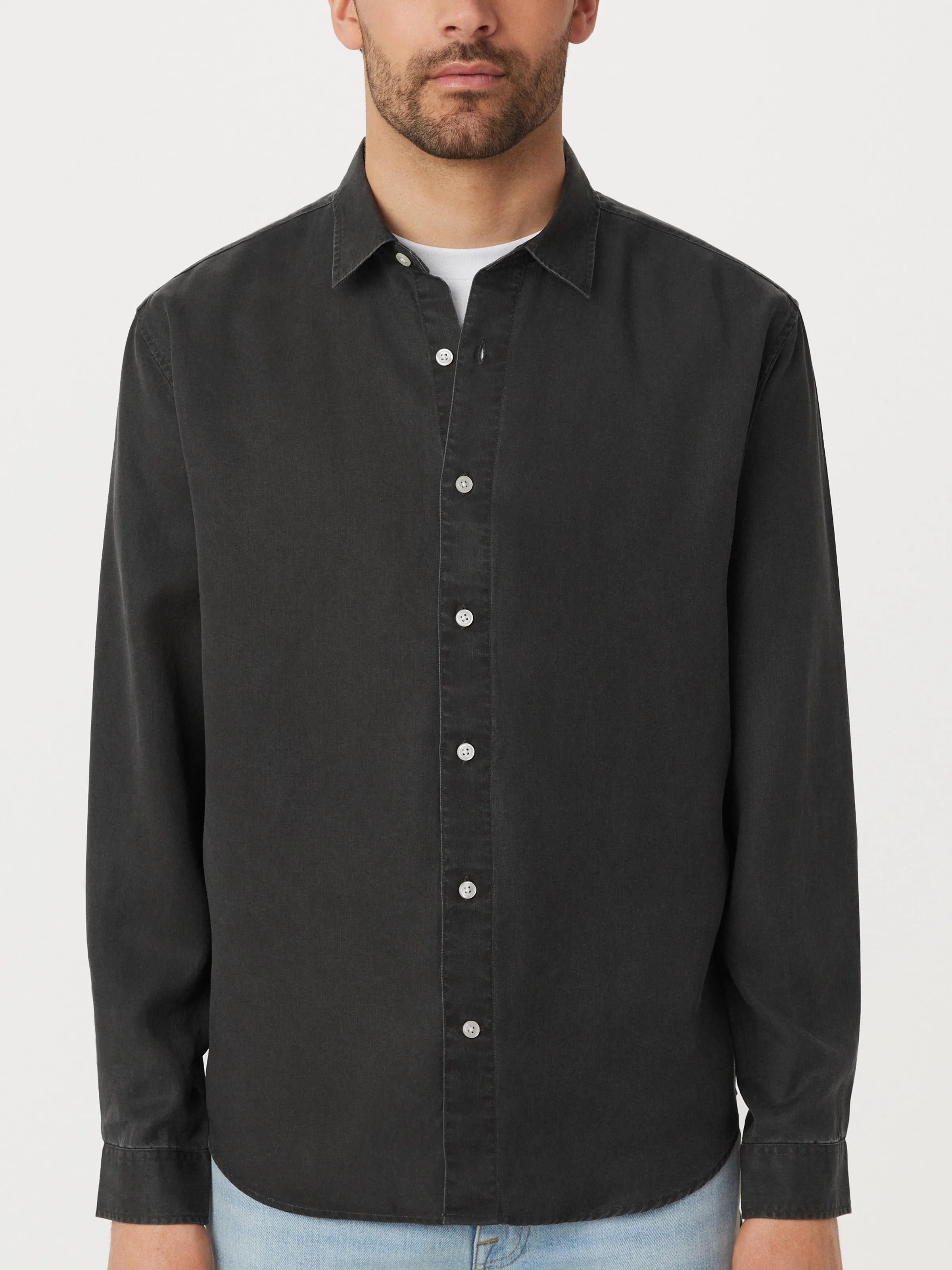 The Fluid Dress Shirt in Washed Black