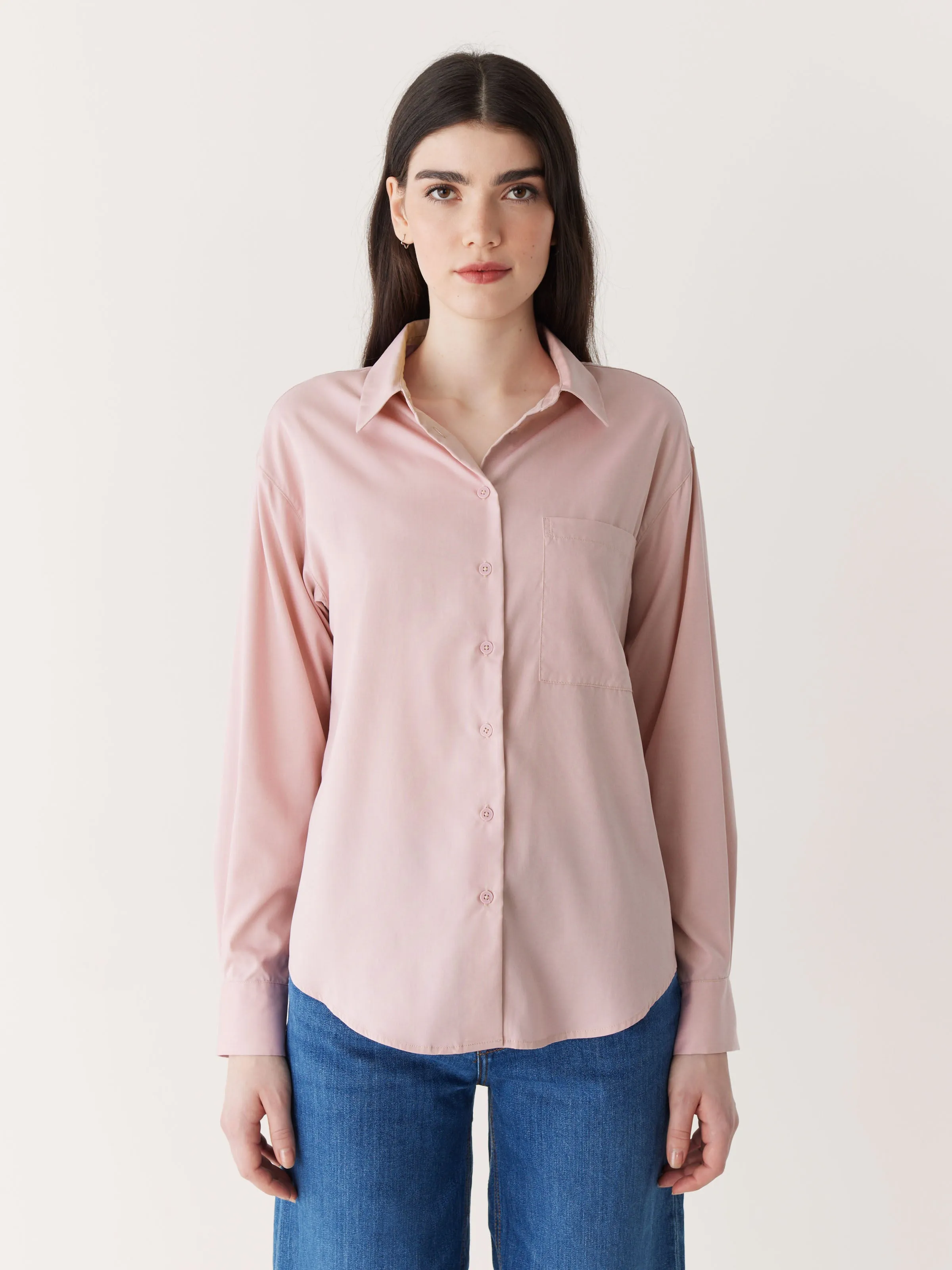 The Fluid Long Sleeve Blouse in Soft Orchid