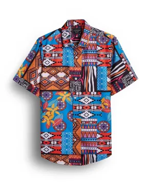 Urban mix print multicolored half sleeves shirt for men