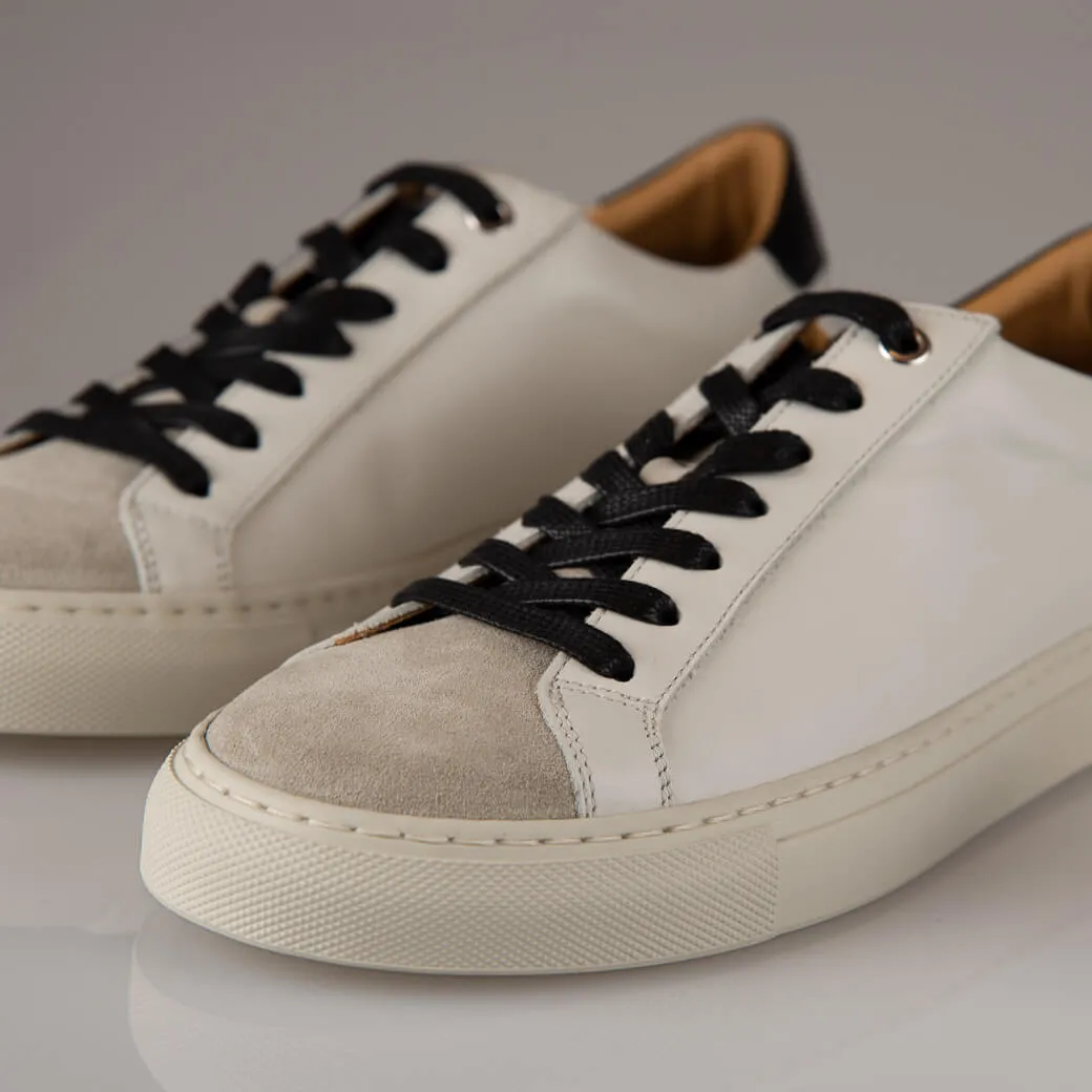 Urban White & Grey Leather Sneakers