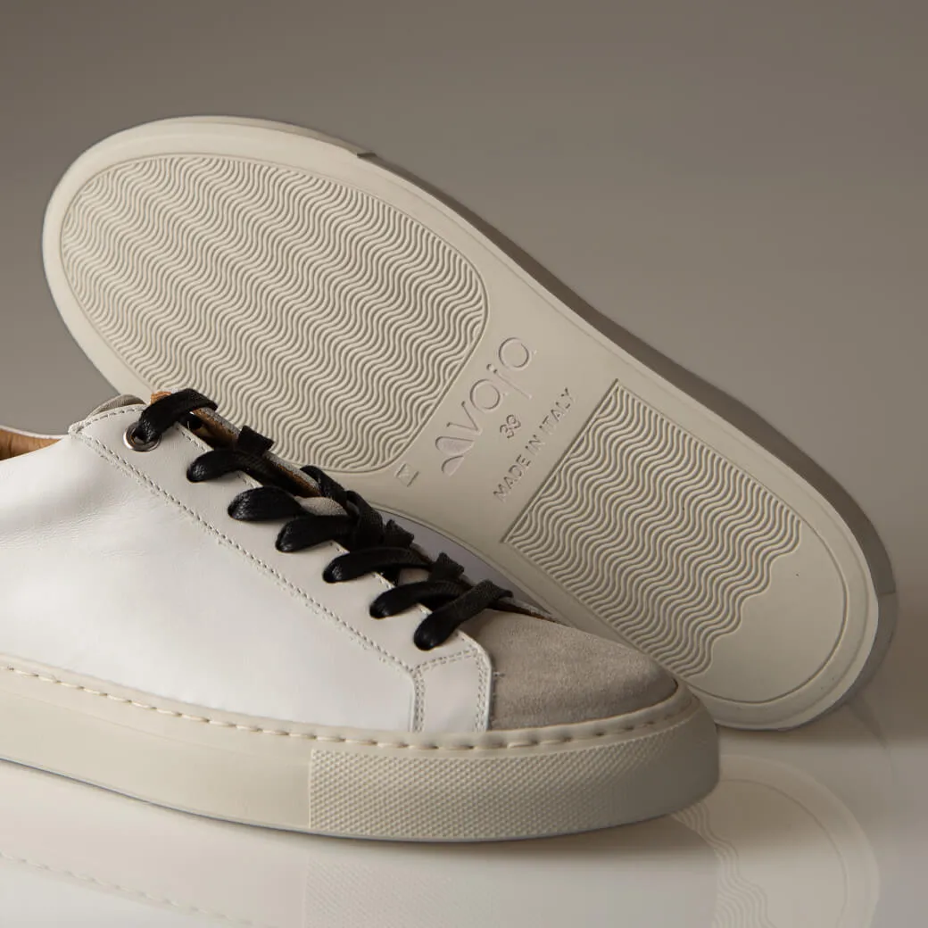 Urban White & Grey Leather Sneakers